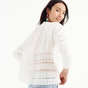 J.Crew white sweatshirt with eyelet back detail